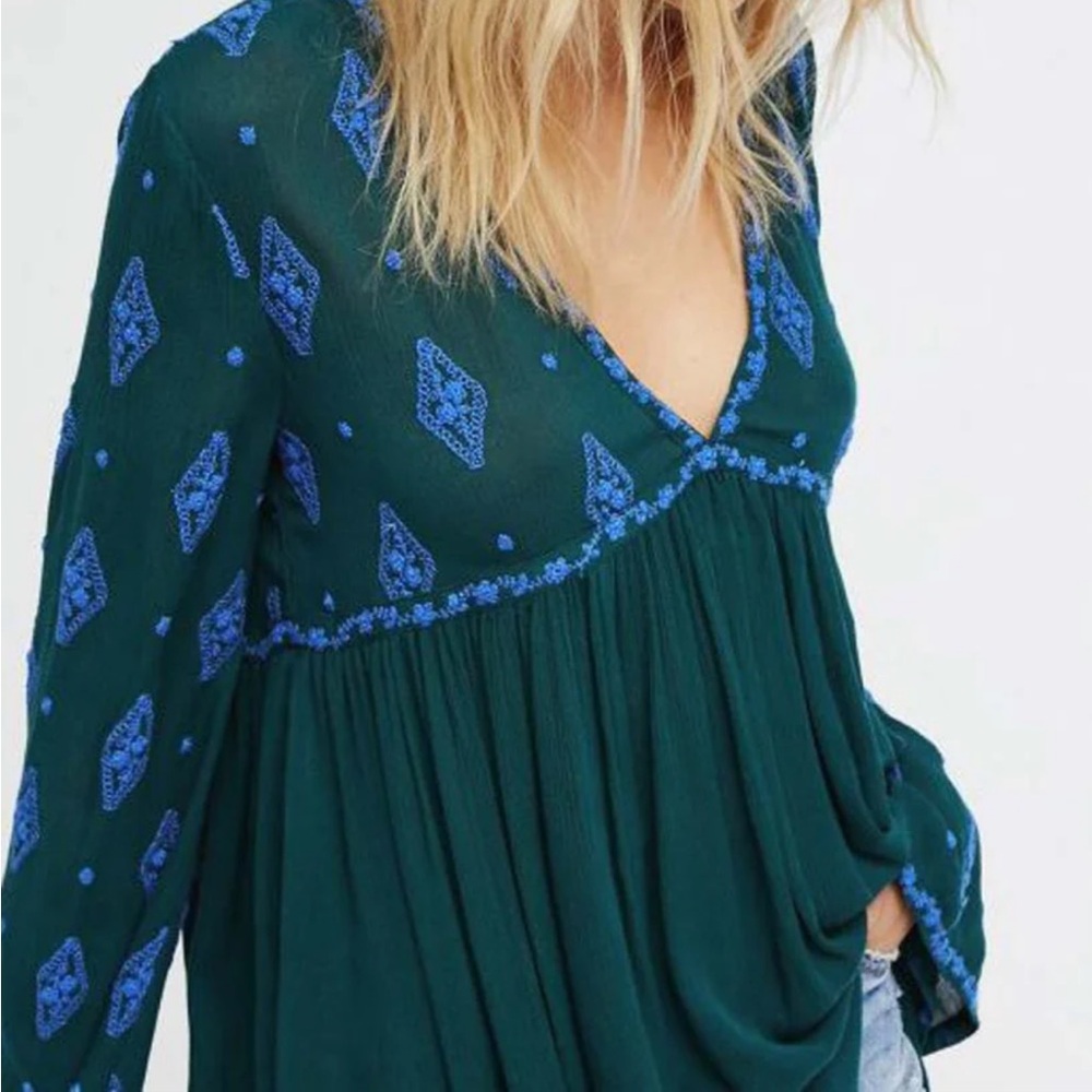 Free People | Diamond Embroidered Top